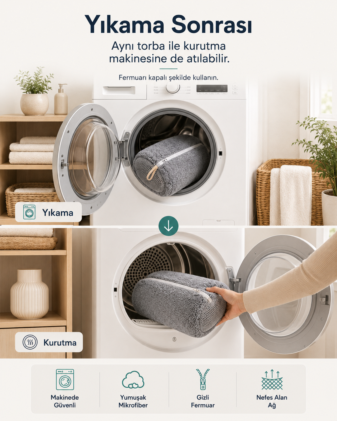 Renavyo™ Mikrofiber Ayakkabı Yıkama Çantası