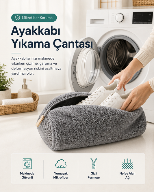 Renavyo™ Mikrofiber Ayakkabı Yıkama Çantası